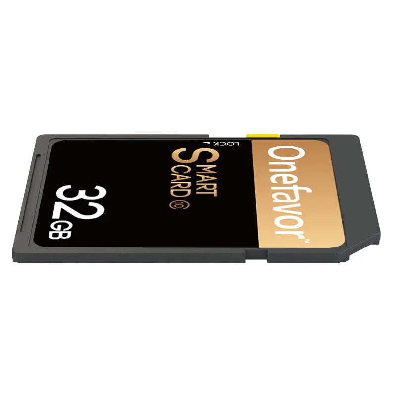 Stainless steel SD to PCMCIA adapter card with 32GB SD card for Mercedes-Benz vehicles.