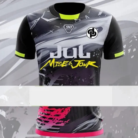 Men's sports mesh t-shirt in bird eye cloth polyester fabric showing loose-fit short sleeve design