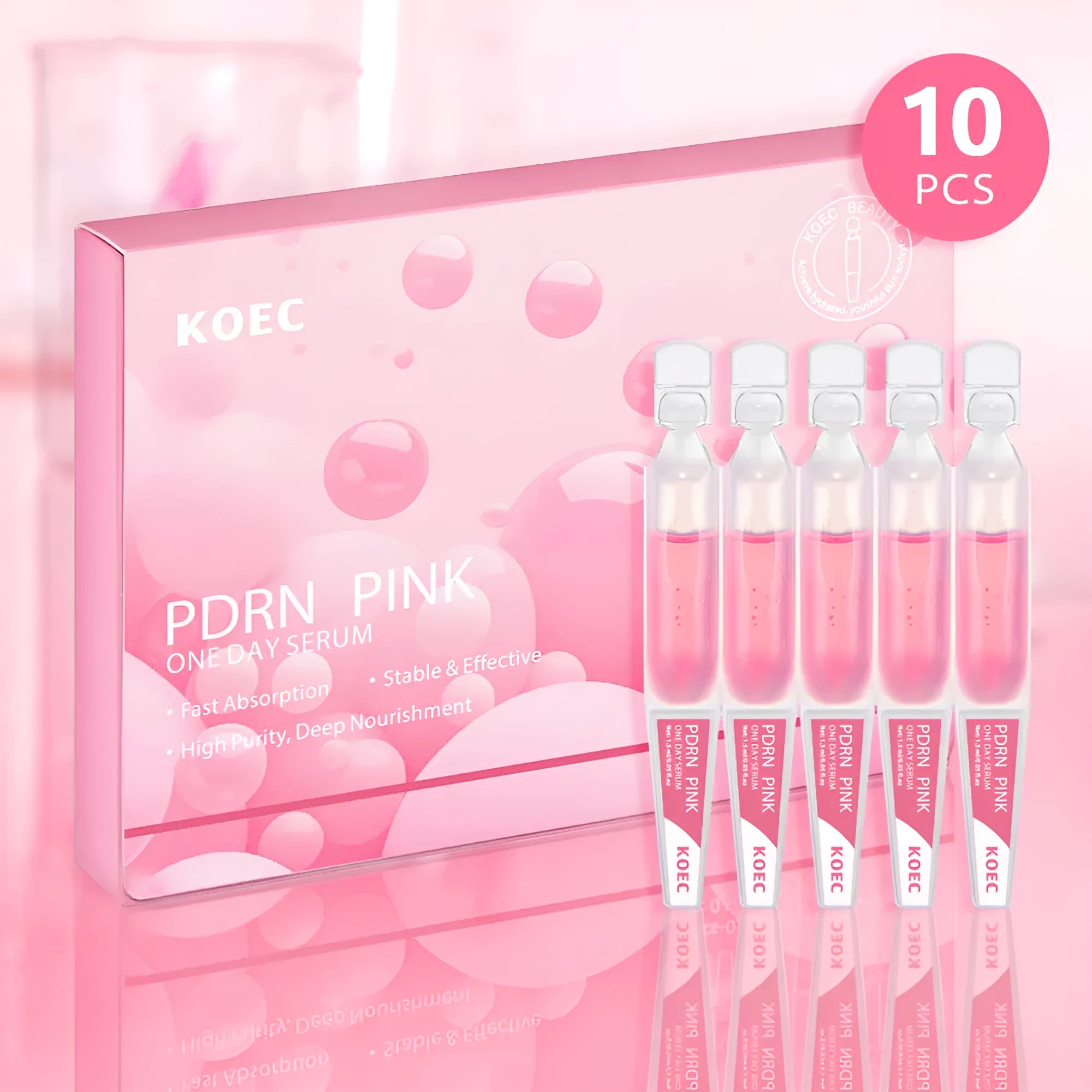 KOEC powder polypeptide disposable moisturising mask 10 pack with pre-soaked latex sheets