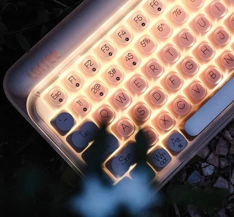 Wireless mechanical keyboard bundle with mouse calculator and pickup light in liquid foundation colours