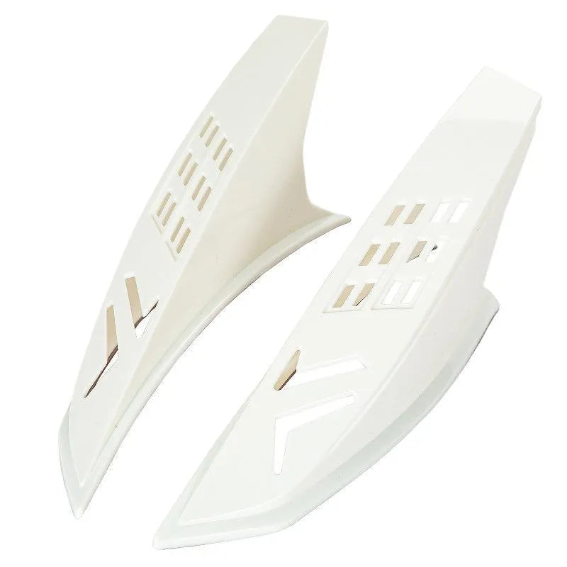 A pair of decorative horn accessories for children's helmets in various colours, shown with 3M adhesive backing.