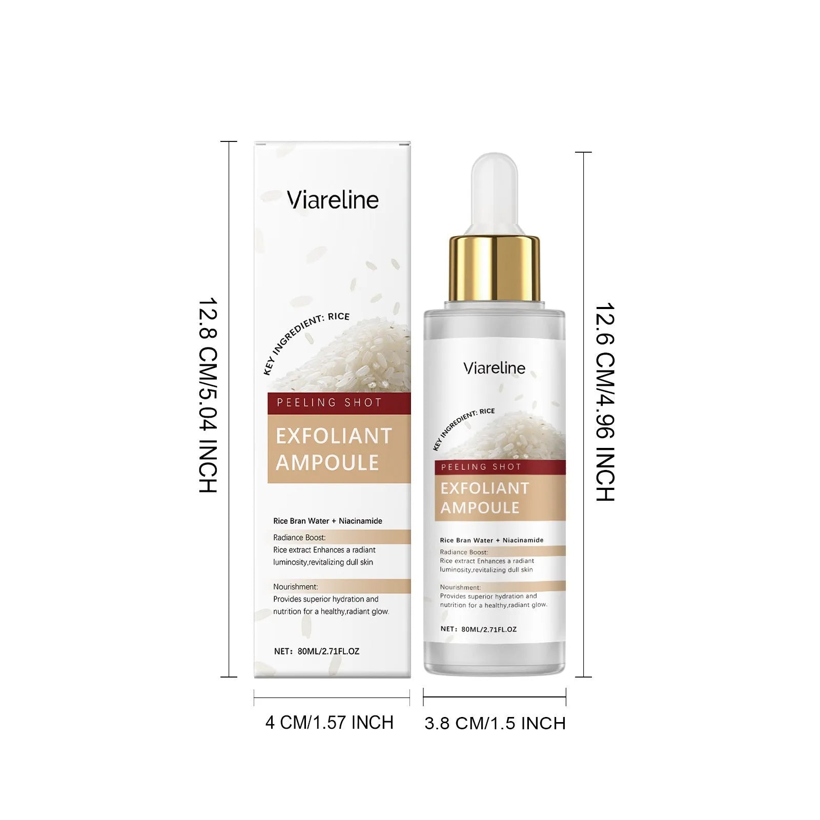 80ml bottle of cleansing and nourishing facial moisturising liquid with hyaluronic acid and salicylic acid.