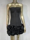Women's solid colour mid-waist polyester dress in urban style with European/American sizing