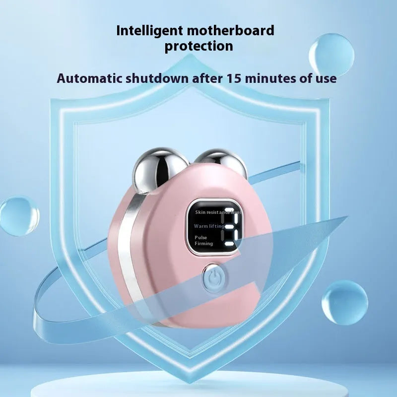 Portable white hot compress micro current massage instrument with double roller head