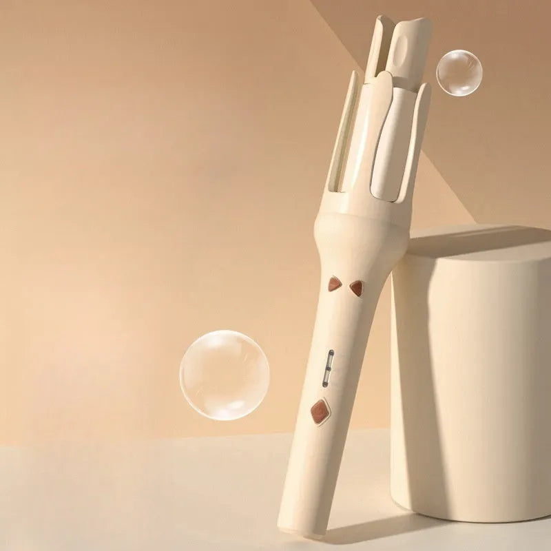 32mm automatic hair curler in white or chigo colours with pink, purple, beige, or green accents