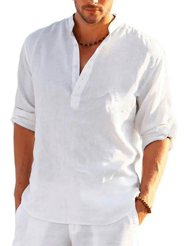 Short sleeve bamboo hemp shirt with 3D digital print stripe pattern