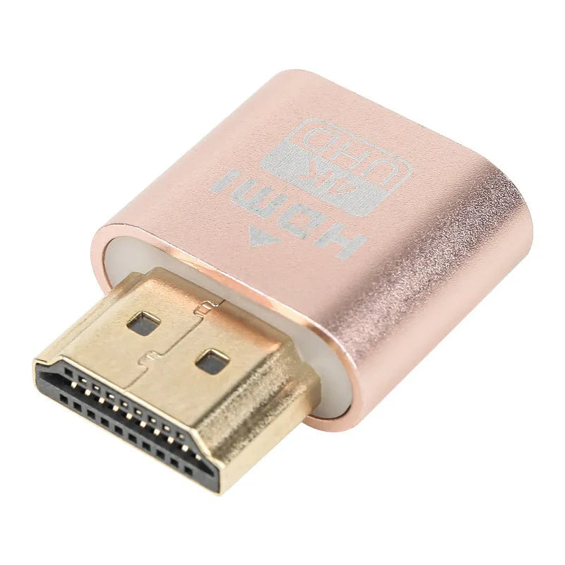 26.5mm HDMI interface virtual display dongle with metallic connector housing for graphics card dummy load applications