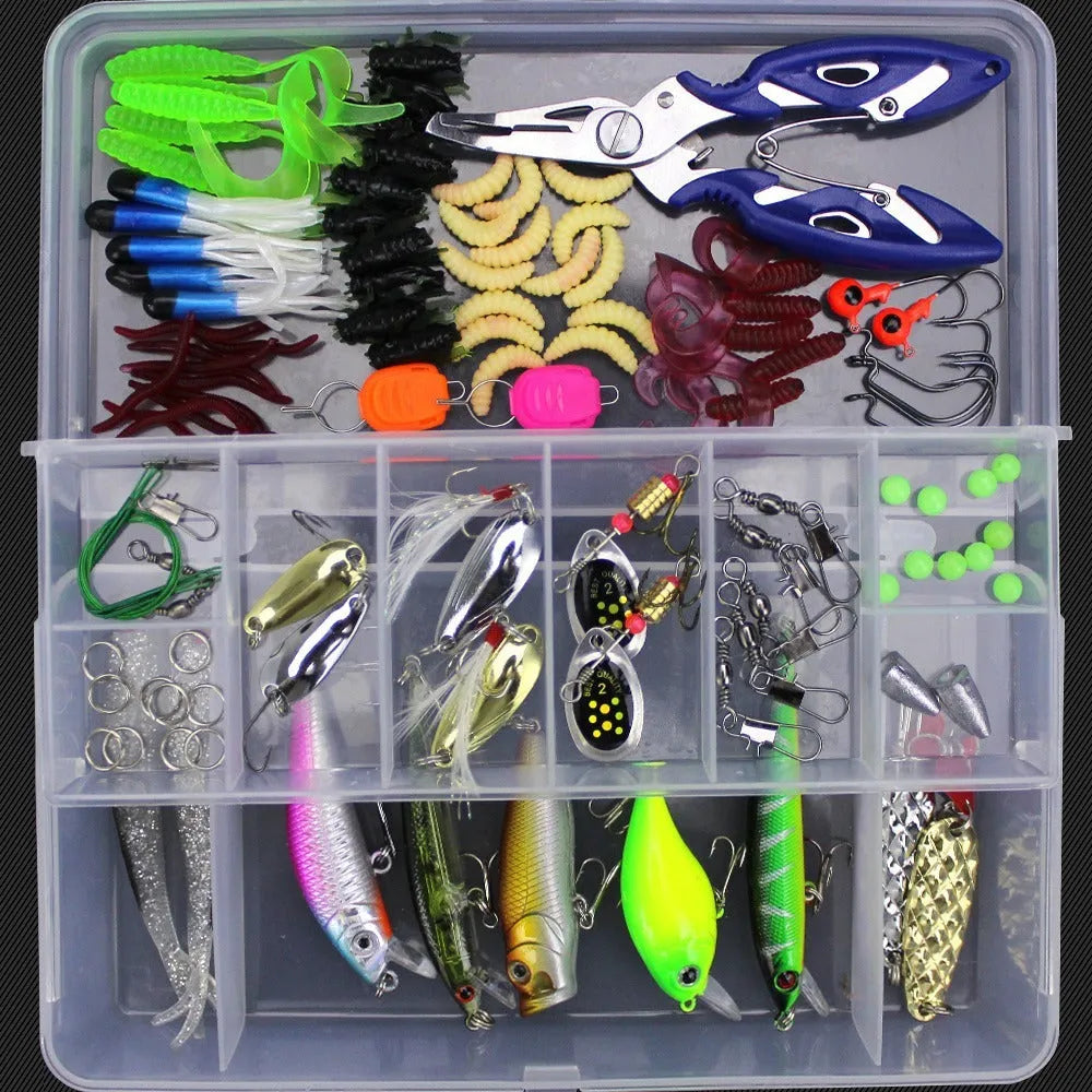 Junior entry-level fishing lure suit in PP packaging with thunder frog baits
