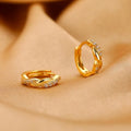Women's geometric hemp rope earrings in gold and silver colours with diamond-cut copper finish