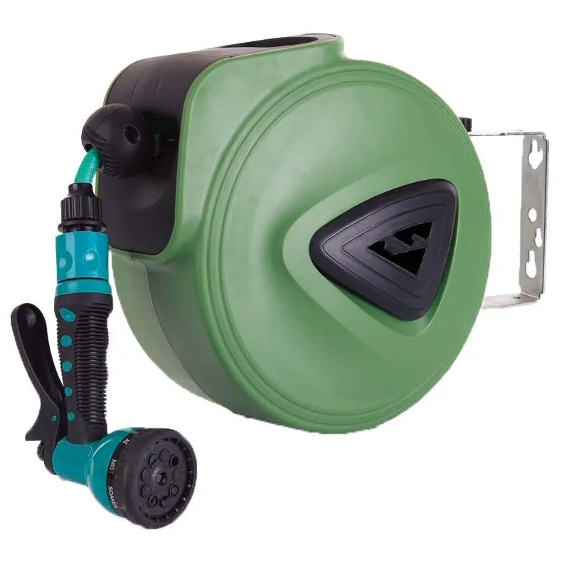 Automatic retractable hose reel water drum with 10 metre PVC hose for car wash and garden watering