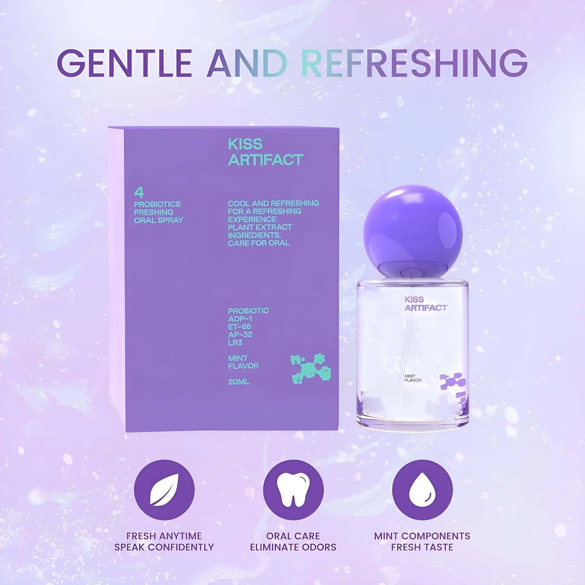 20ml portable probiotic oral spray bottle with spray nozzle for hydrating body care
