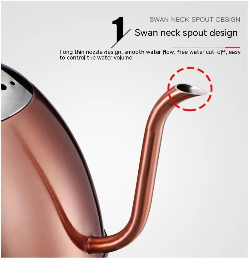 Automatic stainless steel kettle in gold colour with touch controls and 1 litre capacity