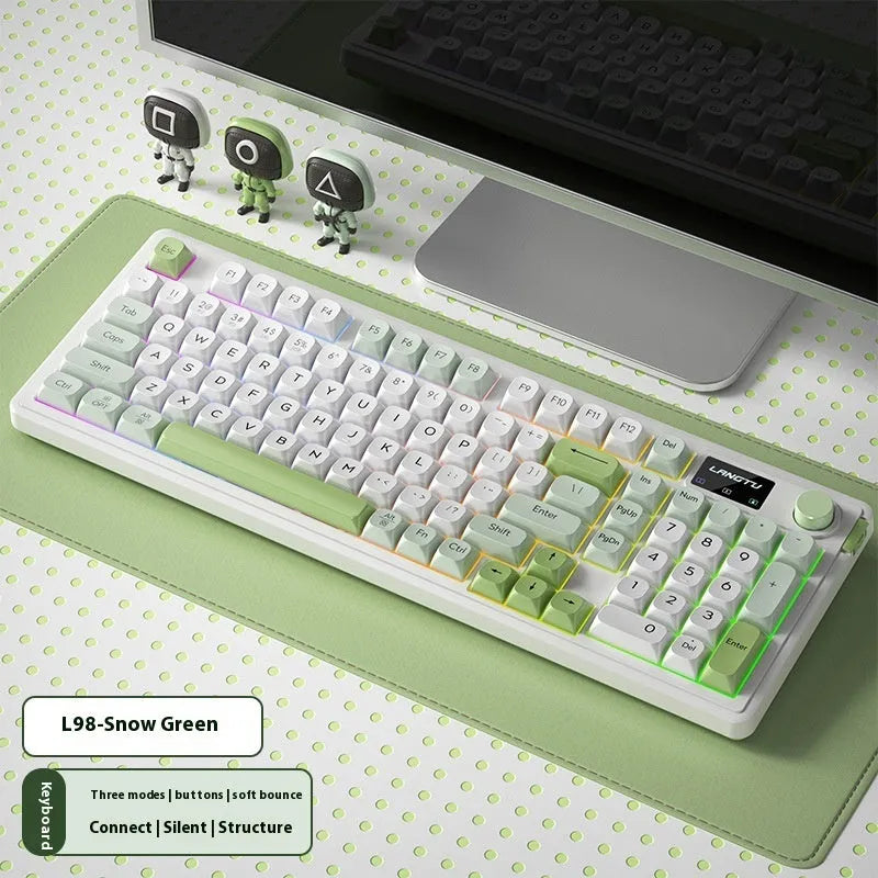 Wired keyboard with RGB light effects in Cream Knight colour, ABS build, 43mm height, 1.5m cable, desktop use