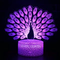 Acrylic 3D colourful crack base USB table lamp with touch control on a desk.