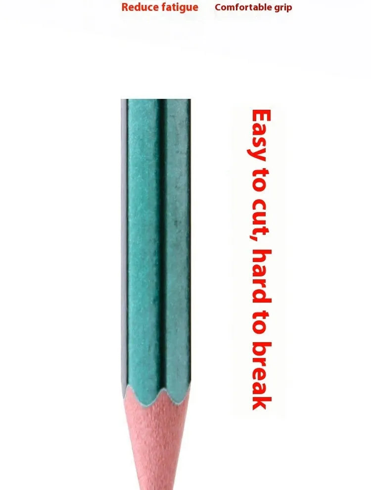 Green Rod six-angle wooden pencils in a box, includes 2B and HB graphite grades