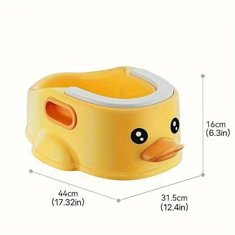 Blue duck-shaped PVC bathtub for washing dogs and cats on a flat surface.