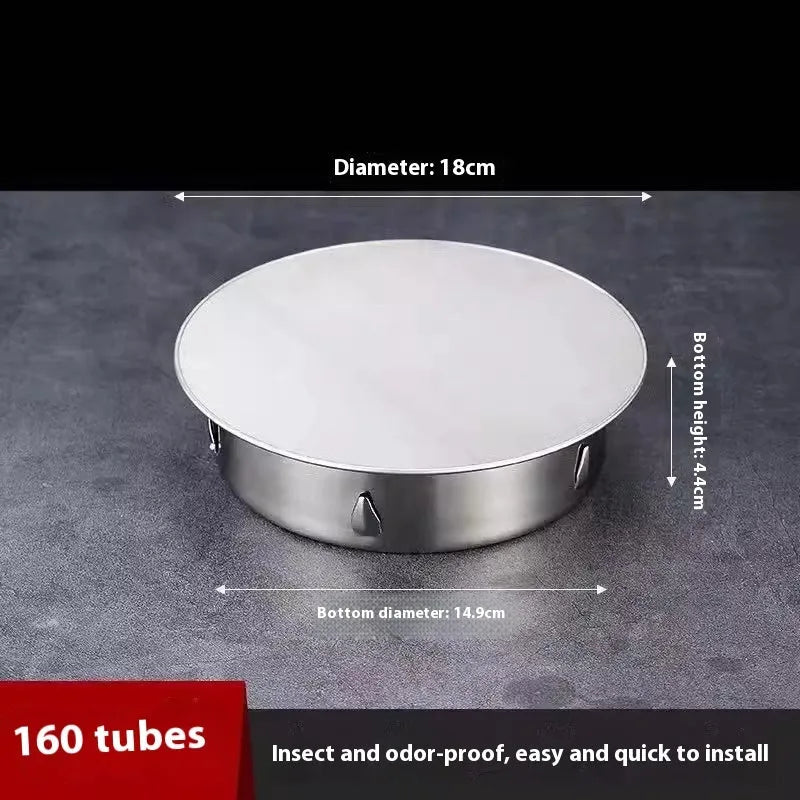 Stainless steel inlay floor drain cover with a deodorant seal and modern simple design.