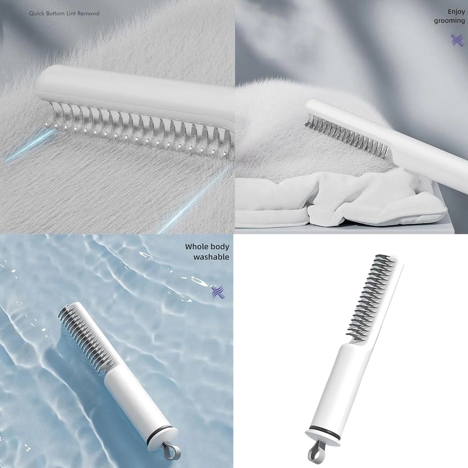Stainless steel pet grooming comb with 9 teeth and comfortable handle for removing mats