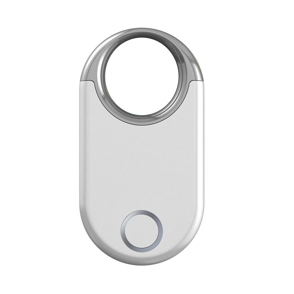 Black GPS tracking device for pets and children showing compact design and USB charging port