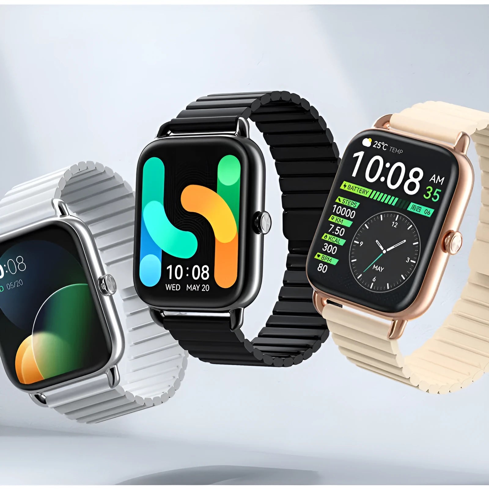 HAYLOU RS4 Plus smart sports watch with AMOLED display showing fitness metrics
