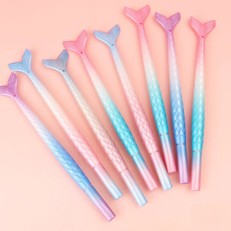 Cartoon mermaid design gel pen with a 0.38mm fine needle tip on a plastic body.