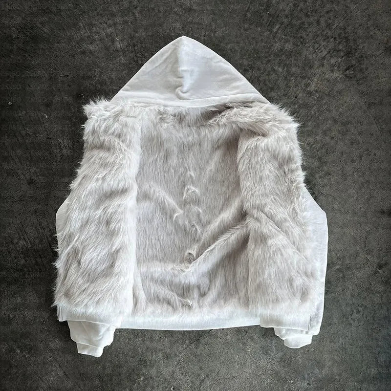 Casual baggy coat in black and white colours with loose cardigan fit and long sleeves