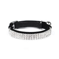 Rhinestone-decorated velvet cat collar in adjustable 20-30cm length