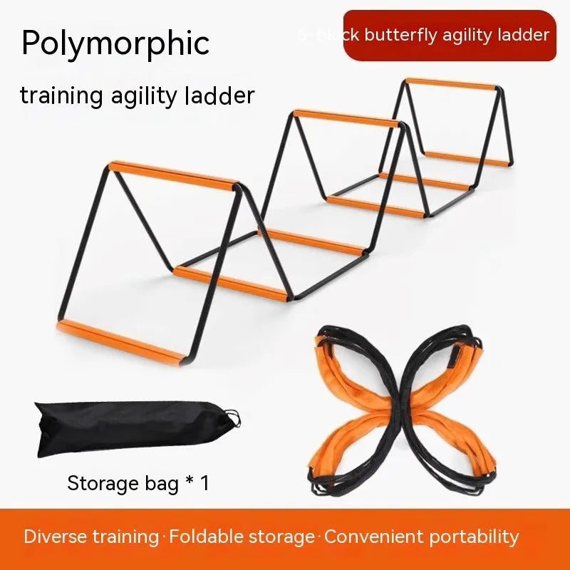 Plastic butterfly agility ladder set for youth physical training with rope elements