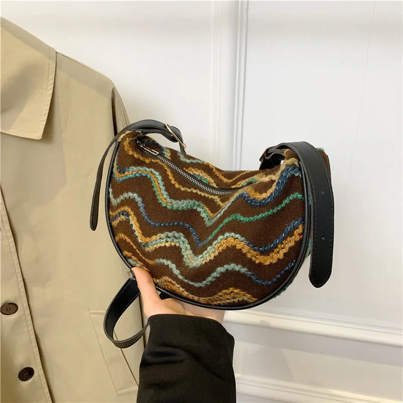 Women's straw woven crossbody bag with phone compartment and file storage in multiple colours