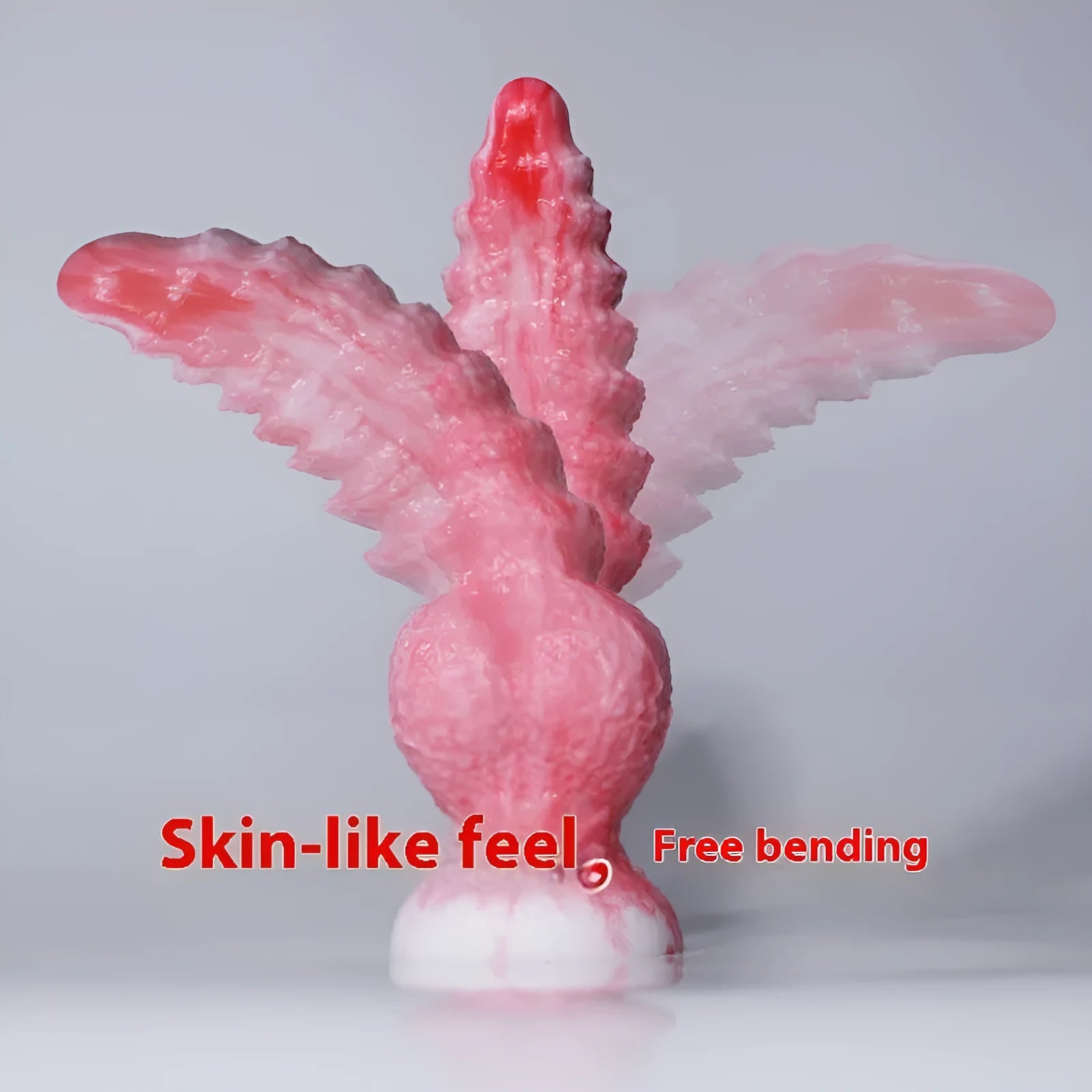 Pink platinum silicone women's masturbation device with shaped penis design in two sizes