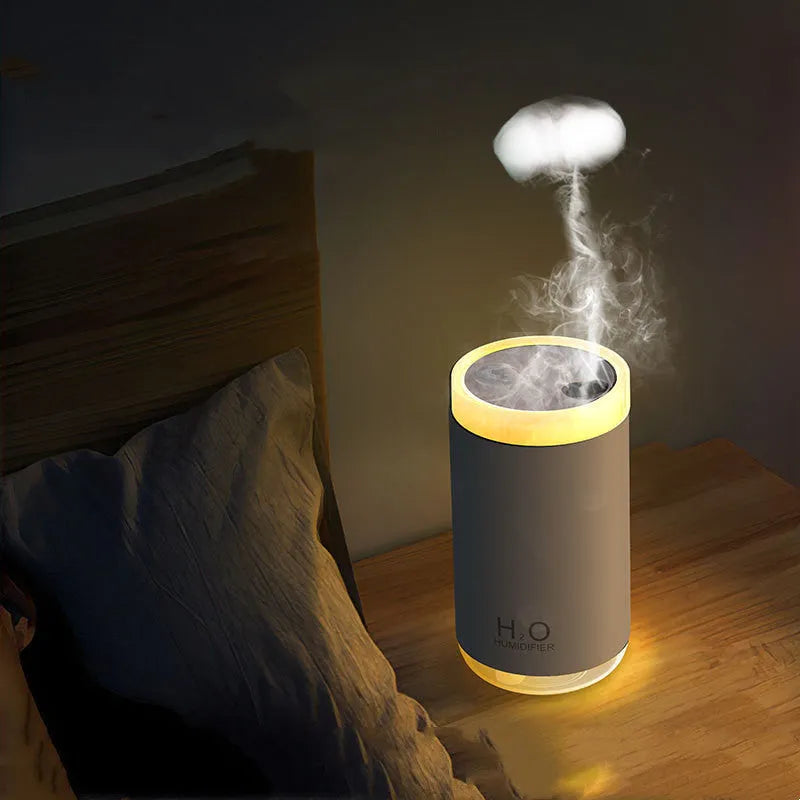 Jellyfish-shaped USB humidifier with warm night light in white, pink, or blue colours