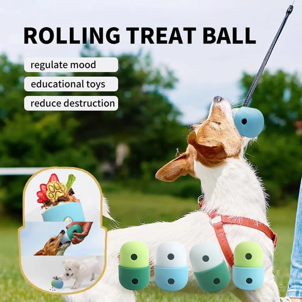 Food grade silicone dog treat puzzle toy in yellow and green, measuring 8cm by 11cm