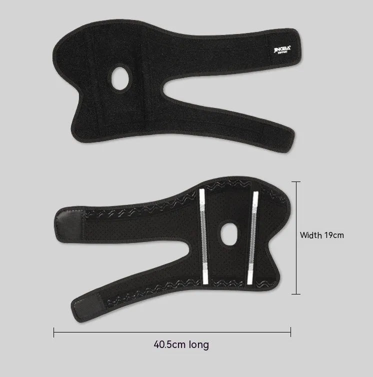 A black adjustable sports elbow guard for adult use in basketball, badminton, and outdoor training.