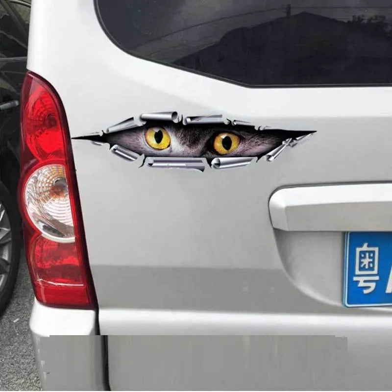 3D tiger eye or eagle eye pattern car sticker on vehicle door