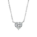 Women's silver necklace with heart-shaped pendant on simple chain