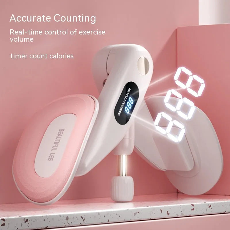 Pelvic floor muscle trainer device with digital counting display and foam cushioning