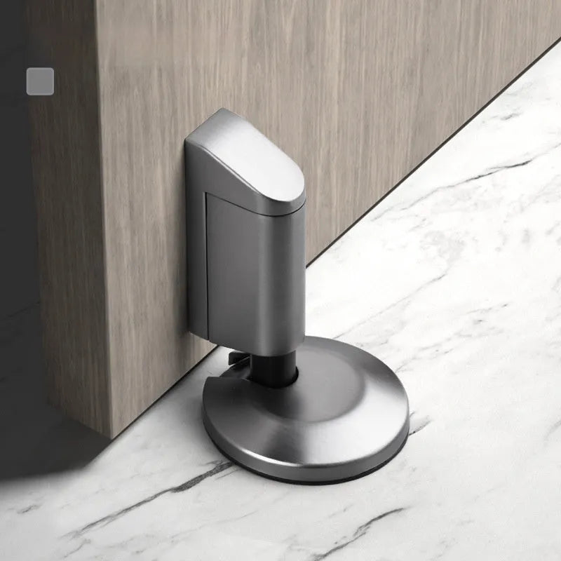 Zinc alloy door stopper in modern minimalist design showing six colour finish options