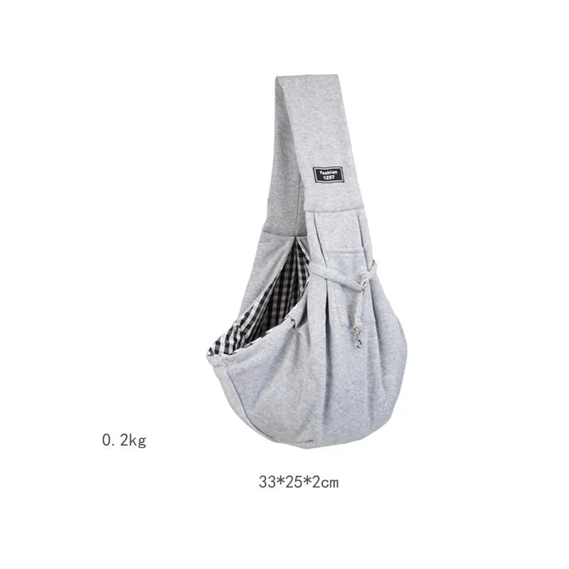 Cat messenger bag in folded and unfolded positions showing large capacity interior and adjustable shoulder strap