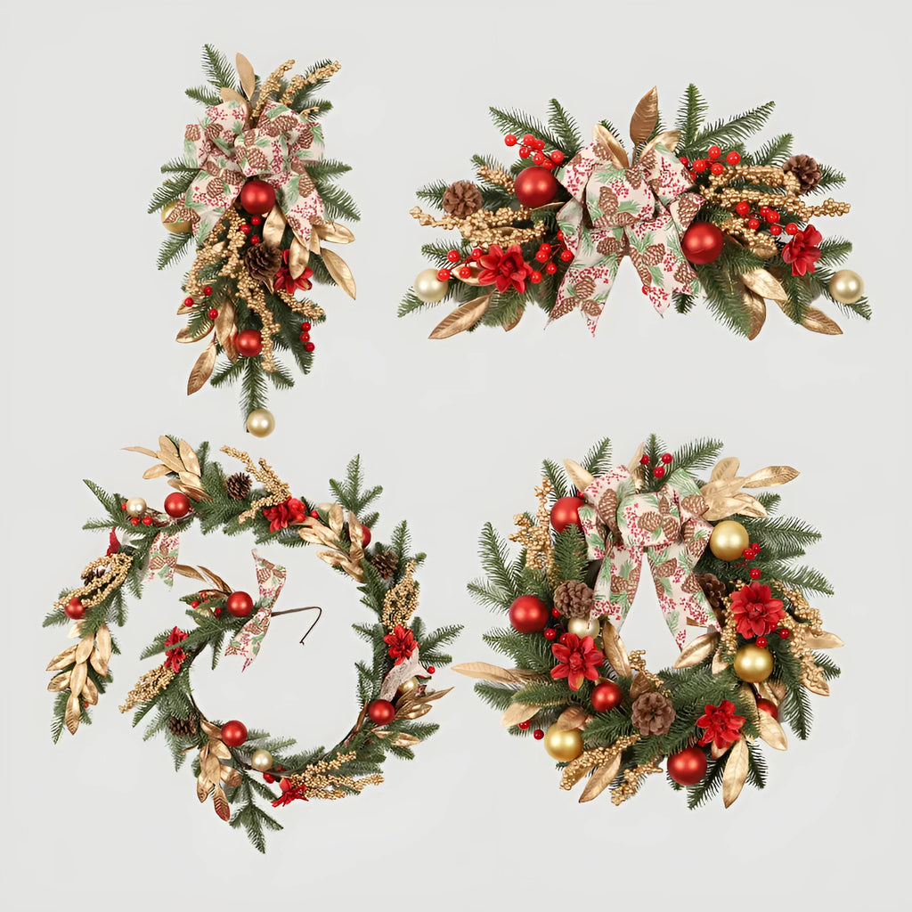 Christmas garland decoration in American country style with multiple design options