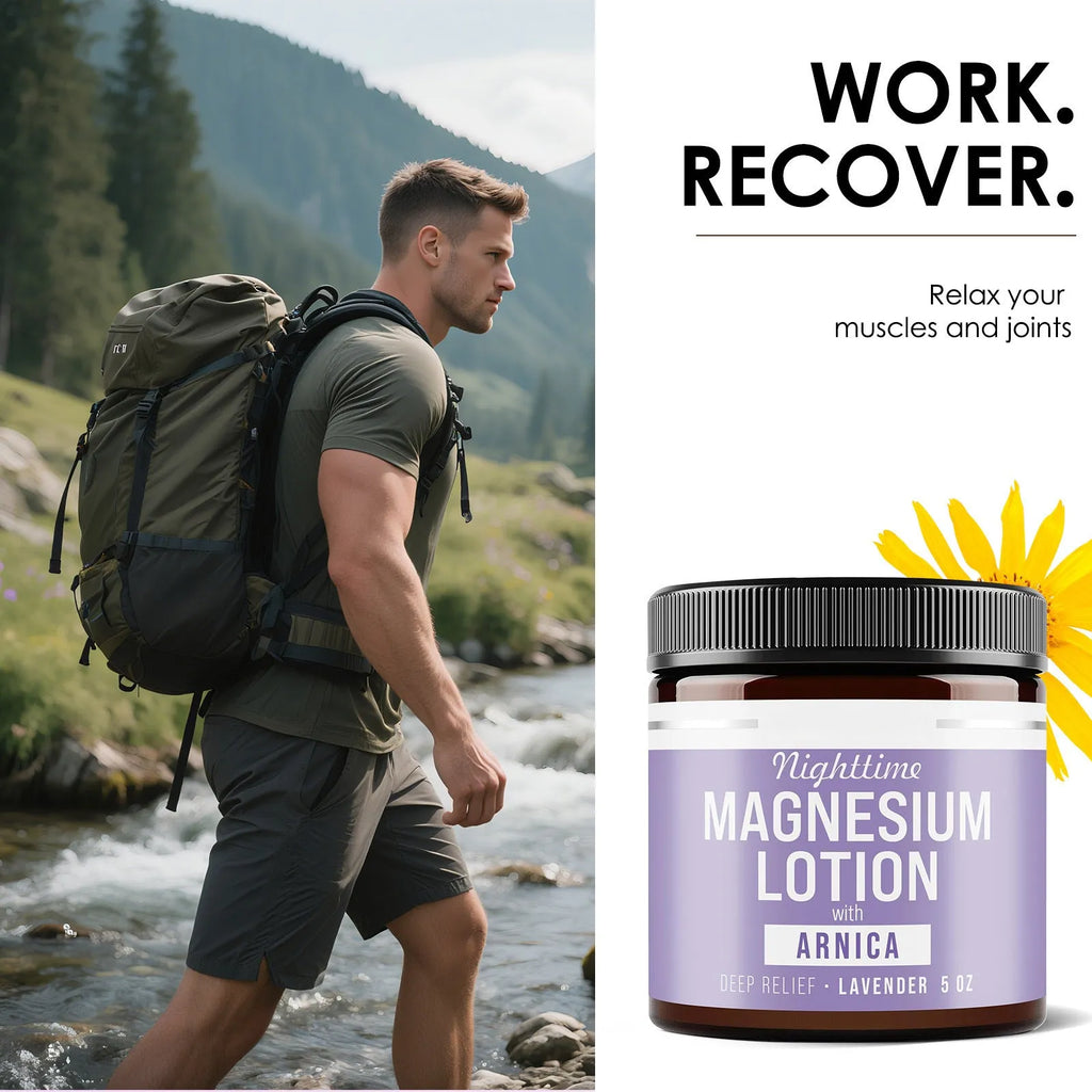 Magnesium body butter cream in 7.1cm square jar with 150ml volume