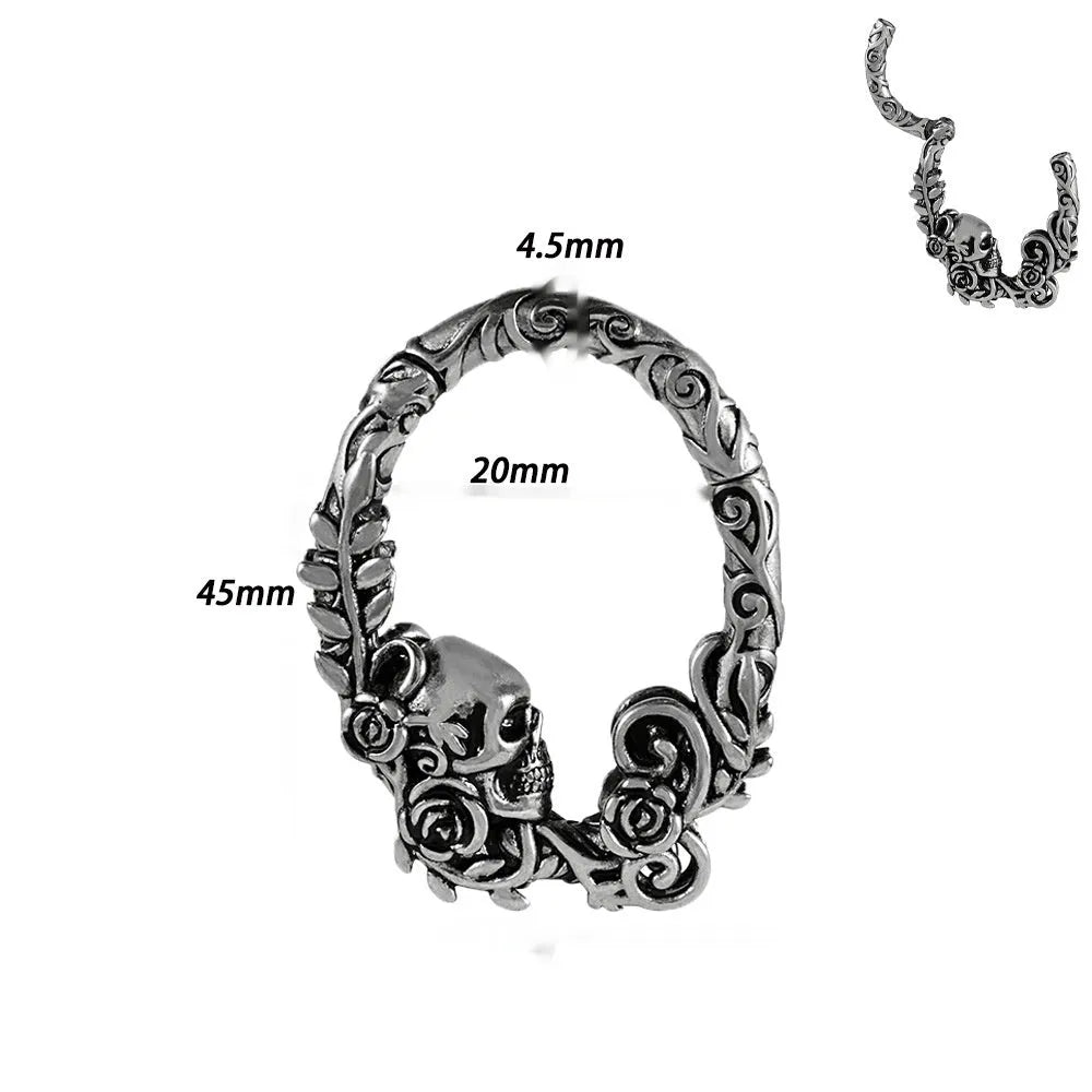 Copper geometric cone-shaped ear extender with magnetic clip-on fastening.