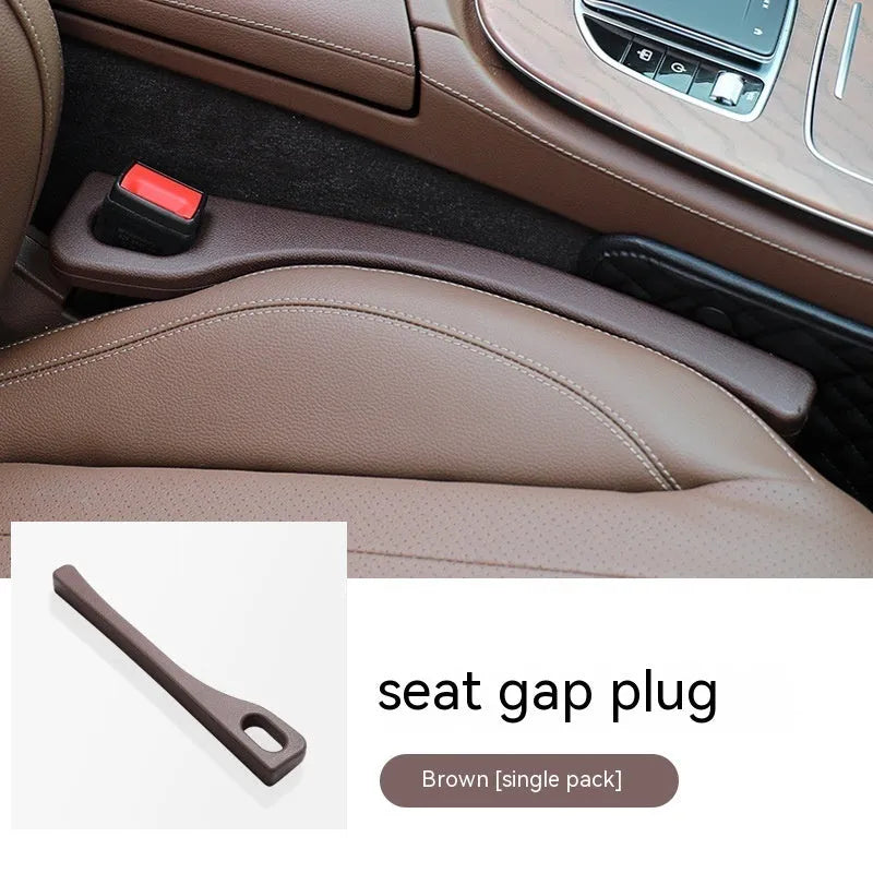 Flexible polyurethane car seat gap strips in multiple colours preventing items falling between seats