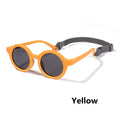 Children's silicone sunglasses for ages 0-3 with round frame and UV400 protection
