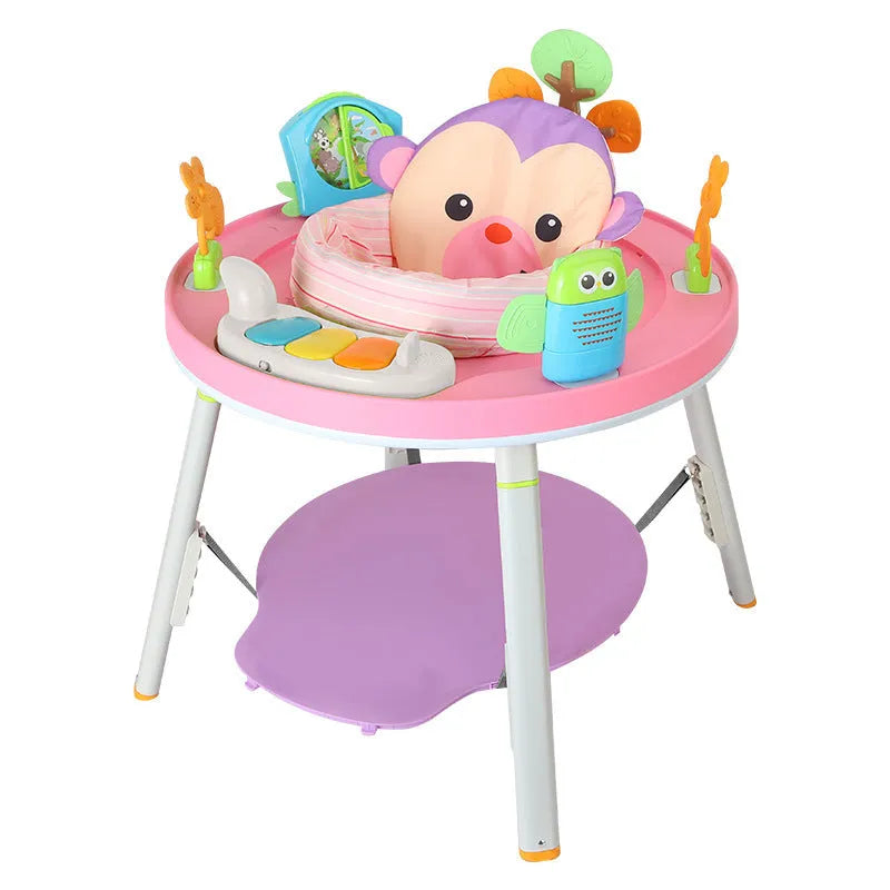 Three-in-one baby jumping chair with bouncing rack and interactive development toys