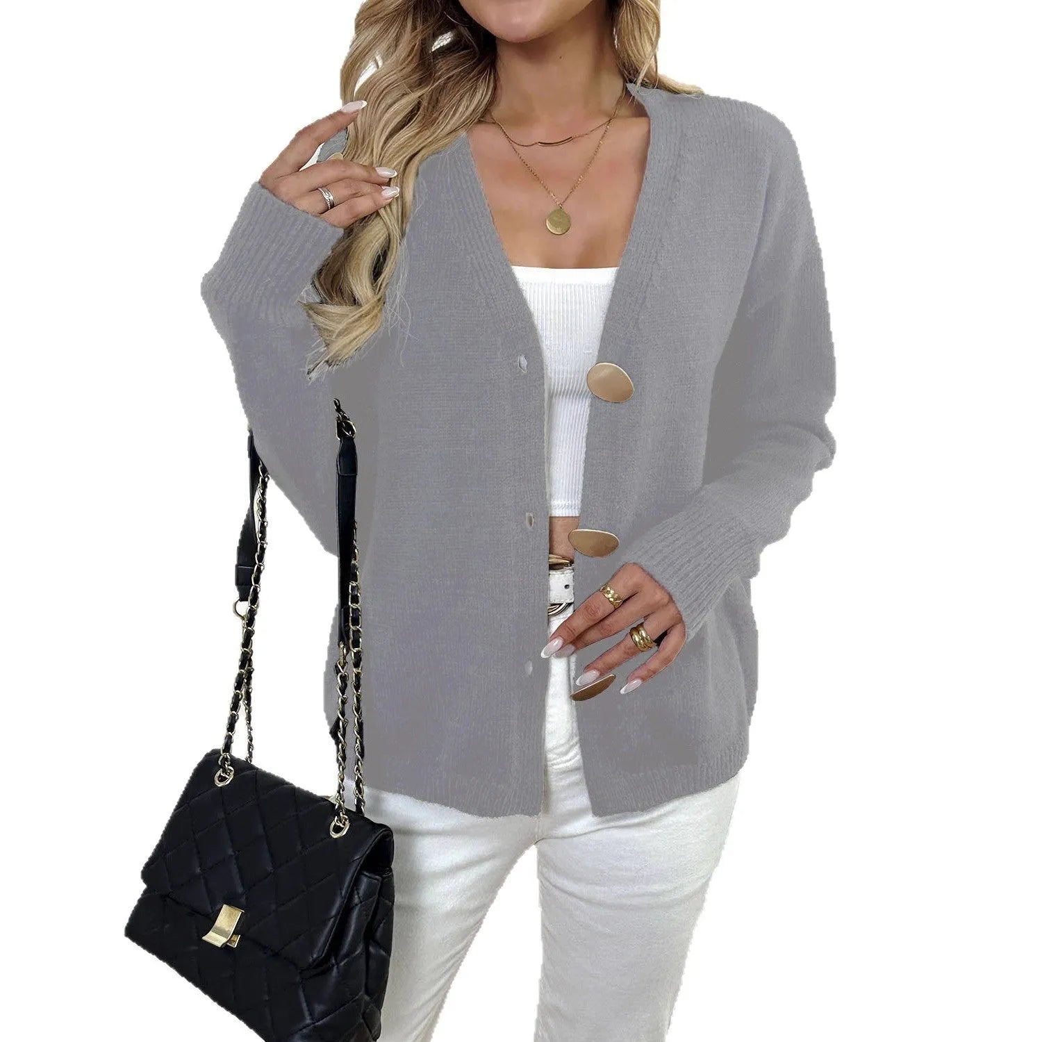 Women's deer plush sweater coat with princess sleeves in street hipster irregular style