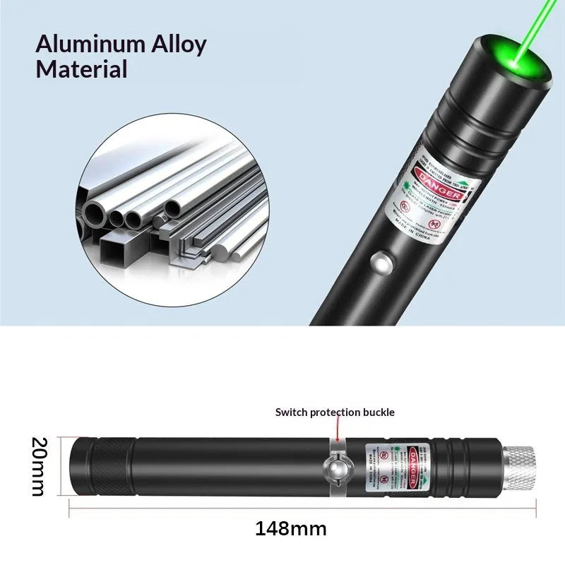 USB-charging black pet laser pointer with starry-sky rotating head, green and red light options