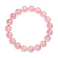 Natural strawberry quartz crystal bracelet with geometric sphere beads measuring 10-10.8mm