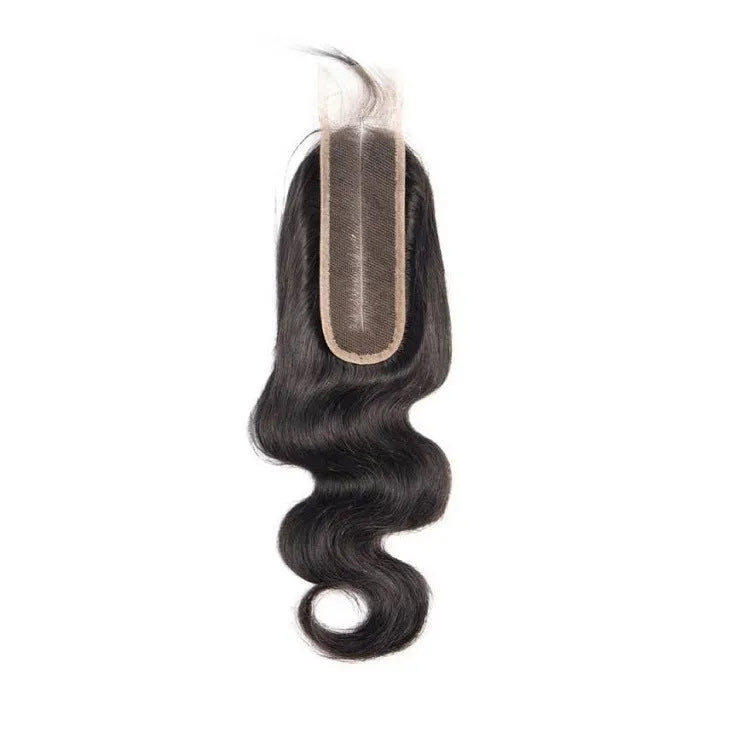 Straight human hair wig in natural colour showing hand-woven construction with length options from 8 to 20 inches