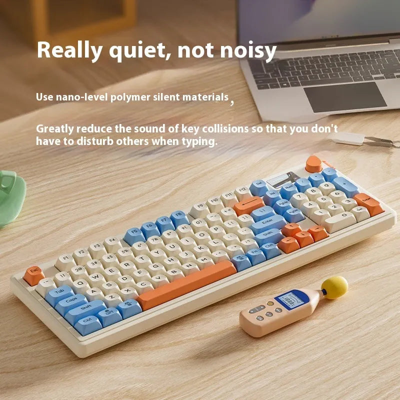 Wired keyboard with RGB light effects in Cream Knight colour, ABS build, 43mm height, 1.5m cable, desktop use