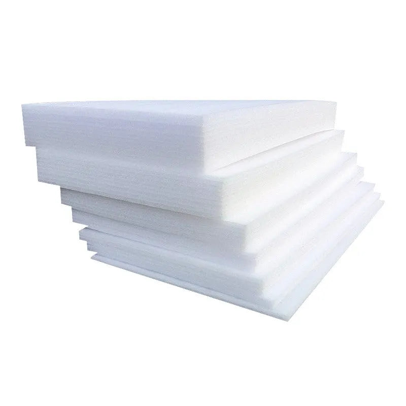 White high density pearl cotton foam board measuring 200cm by 100cm with 10mm thickness